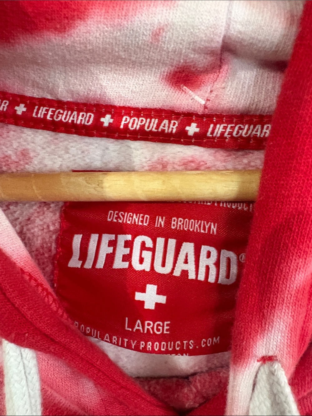 Lifeguard Ft. Myers Red Tie-Dye Hoodie Sweatshirt - Picture 5 of 6